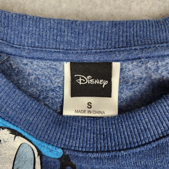 Disney Donald Duck All Over Print Sweatshirt Unisex Small S Blue Fleece Retro 90 - Picture 2 of 10